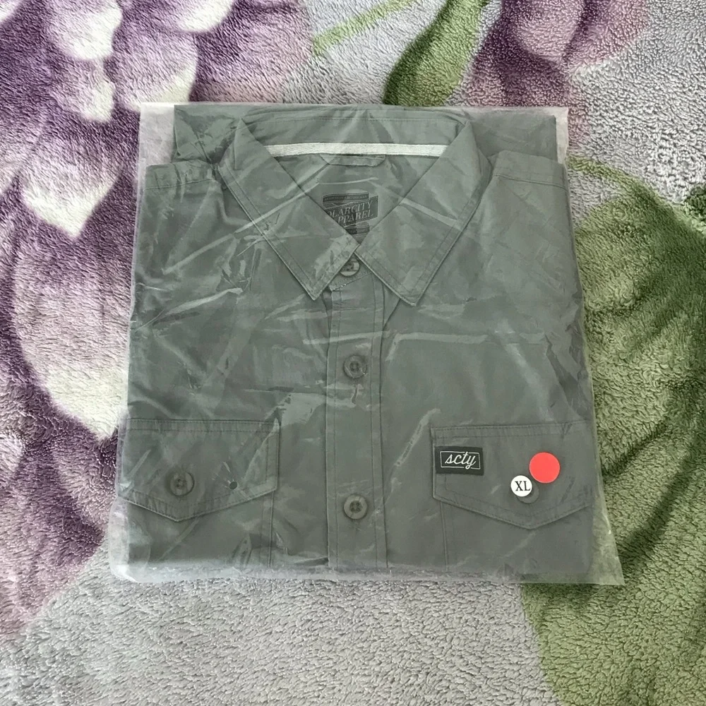 Long Sleeve Casual Button Down Shirt in Graphite Gray Color